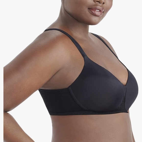 VANITY FAIR BREATHABLE LUXE FULL FIGURE BRA - BLACK SIZE 44DD (NEW WITH TAGS) - Picture 2 of 4